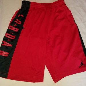 Red and black Jordan basketball shorts